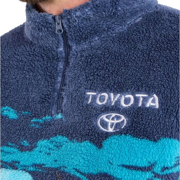 Official Toyota Men's Scenic Print Fleece 1/4 Zip Jacket Size S-3XL Big Blue Sky - Picture 3 of 5